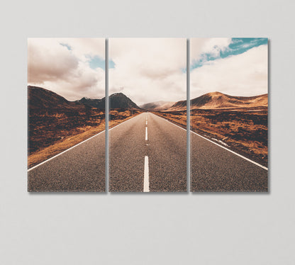 Road in Glencoe Scotland Canvas Print-Canvas Print-CetArt-3 Panels-36x24 inches-CetArt