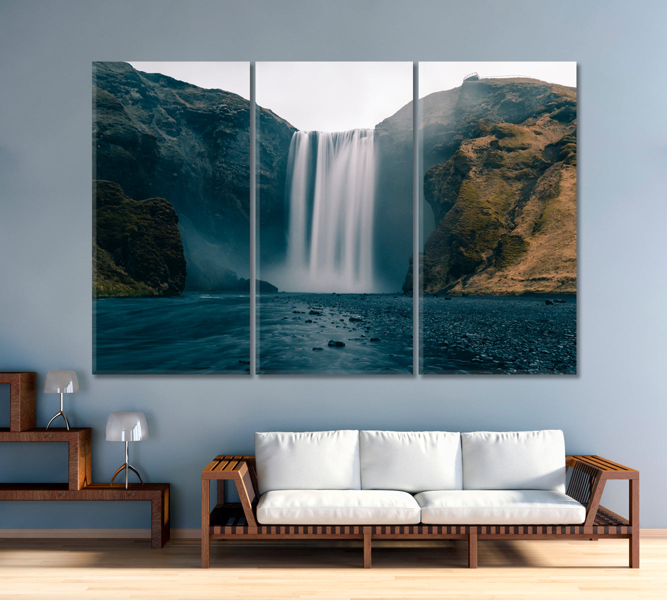 Icelandic Skogafoss Waterfal Canvas Print-Canvas Print-CetArt-1 Panel-24x16 inches-CetArt