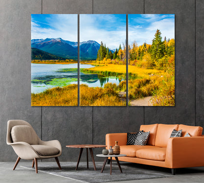 Rocky Mountains of Canada with Lake Vermilion Canvas Print-Canvas Print-CetArt-1 Panel-24x16 inches-CetArt