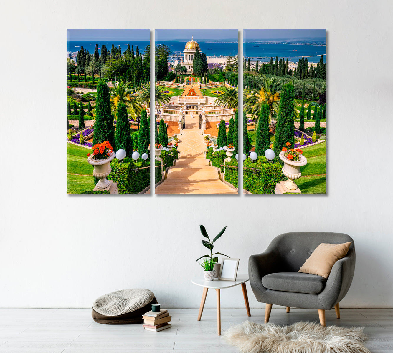 Bahai Gardens in Haifa Israel Canvas Print-Canvas Print-CetArt-1 Panel-24x16 inches-CetArt