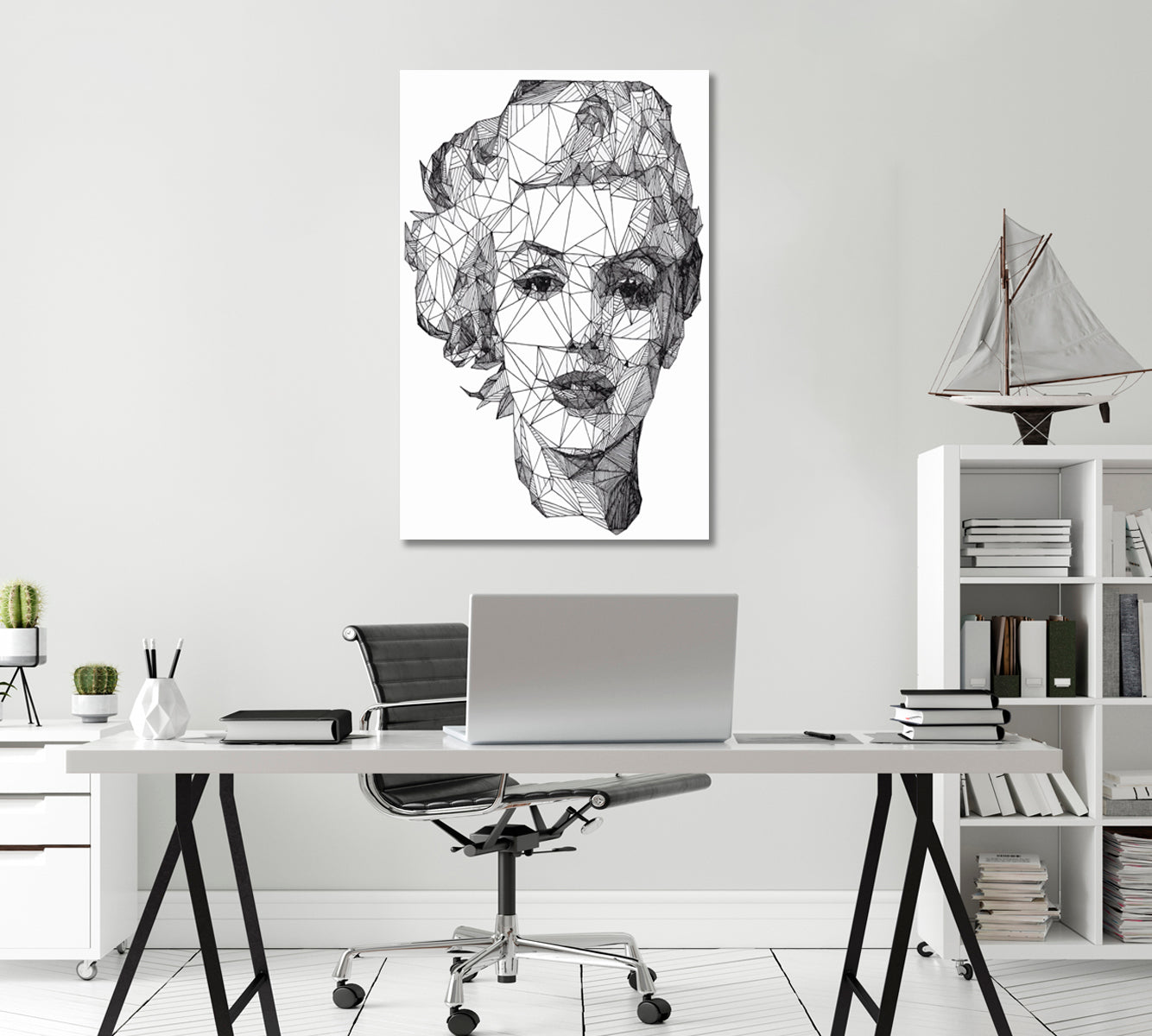 Abstract Geometric Monroe Portrait Canvas Print-Canvas Print-CetArt-1 panel-16x24 inches-CetArt