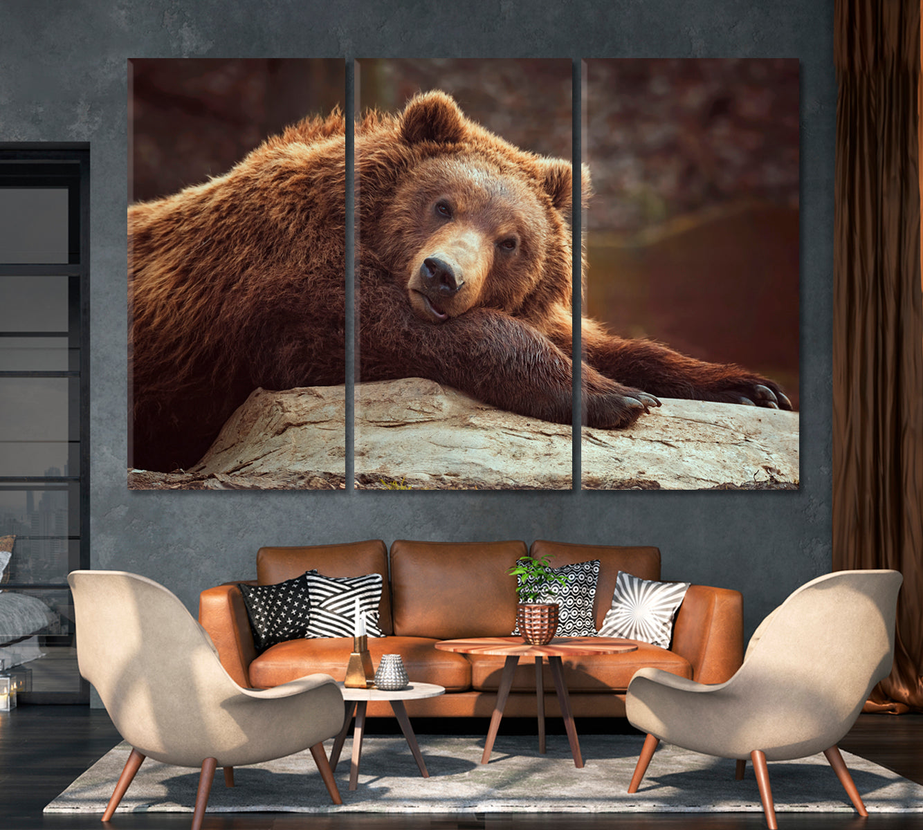 Brown Bear Canvas Print-Canvas Print-CetArt-1 Panel-24x16 inches-CetArt