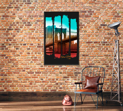 Brooklyn Bridge NY Canvas Print-Canvas Print-CetArt-1 panel-16x24 inches-CetArt