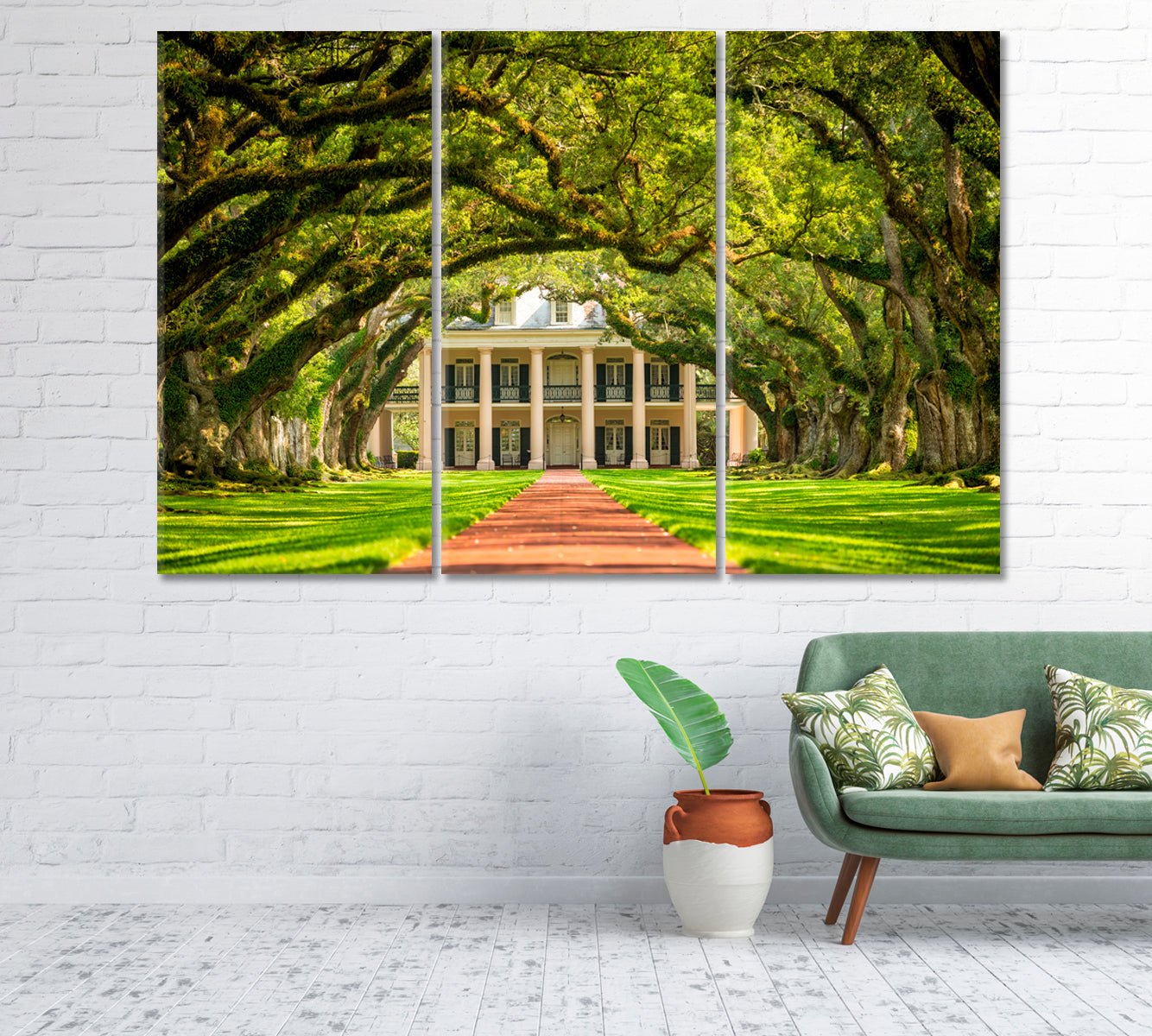 Oak Alley Plantation Louisiana Canvas Print-Canvas Print-CetArt-1 Panel-24x16 inches-CetArt