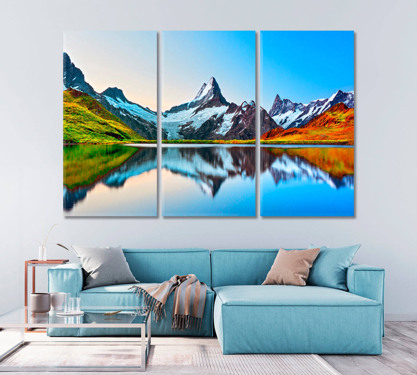 Bachalpsee Lake with Schreckhorn and Wetterhorn Peak Canvas Print-Canvas Print-CetArt-1 Panel-24x16 inches-CetArt