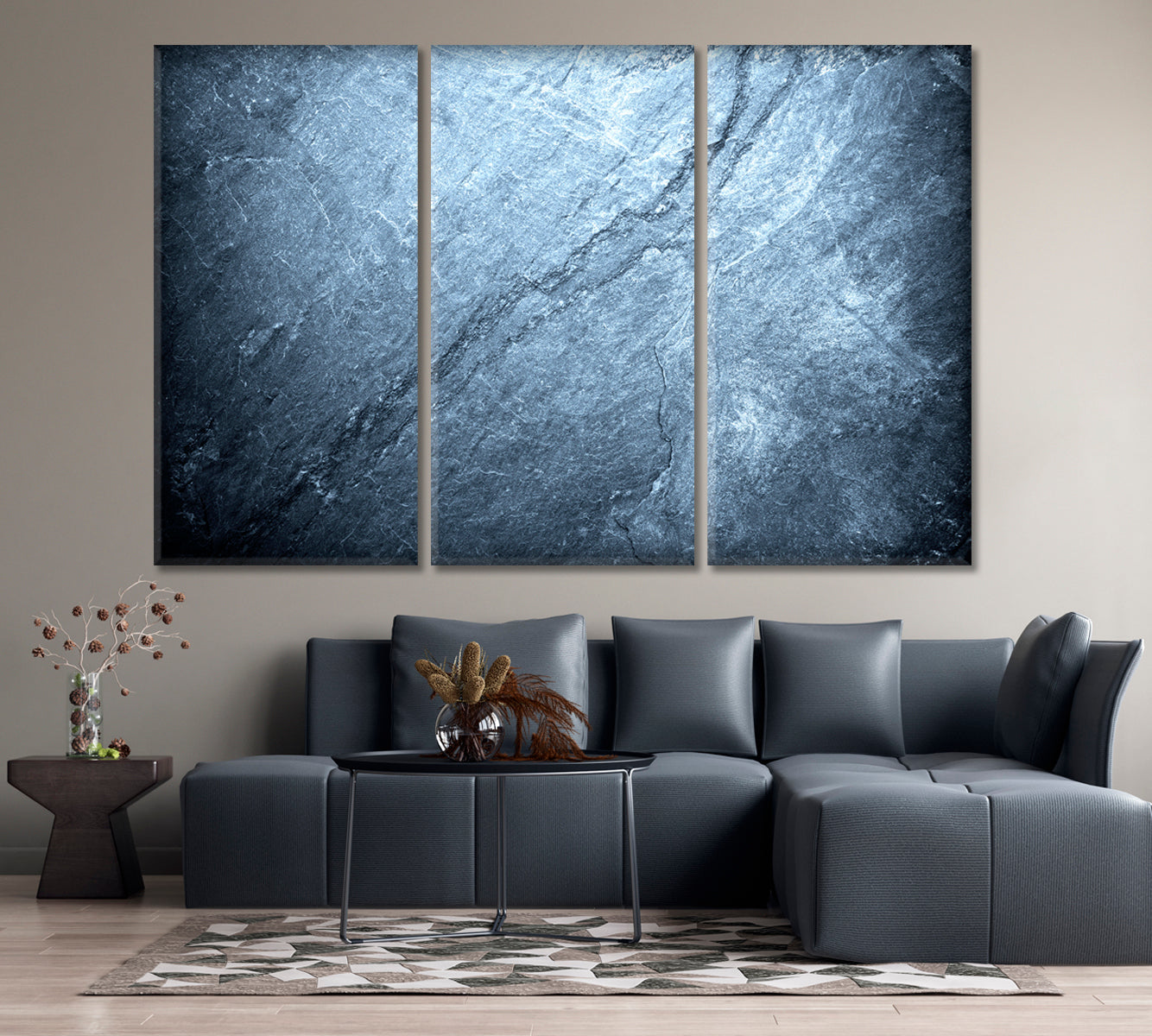 Dark Gray Abstract Grunge Pattern Canvas Print-Canvas Print-CetArt-1 Panel-24x16 inches-CetArt