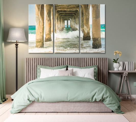 Manhattan Beach Pier Canvas Print-Canvas Print-CetArt-1 Panel-24x16 inches-CetArt