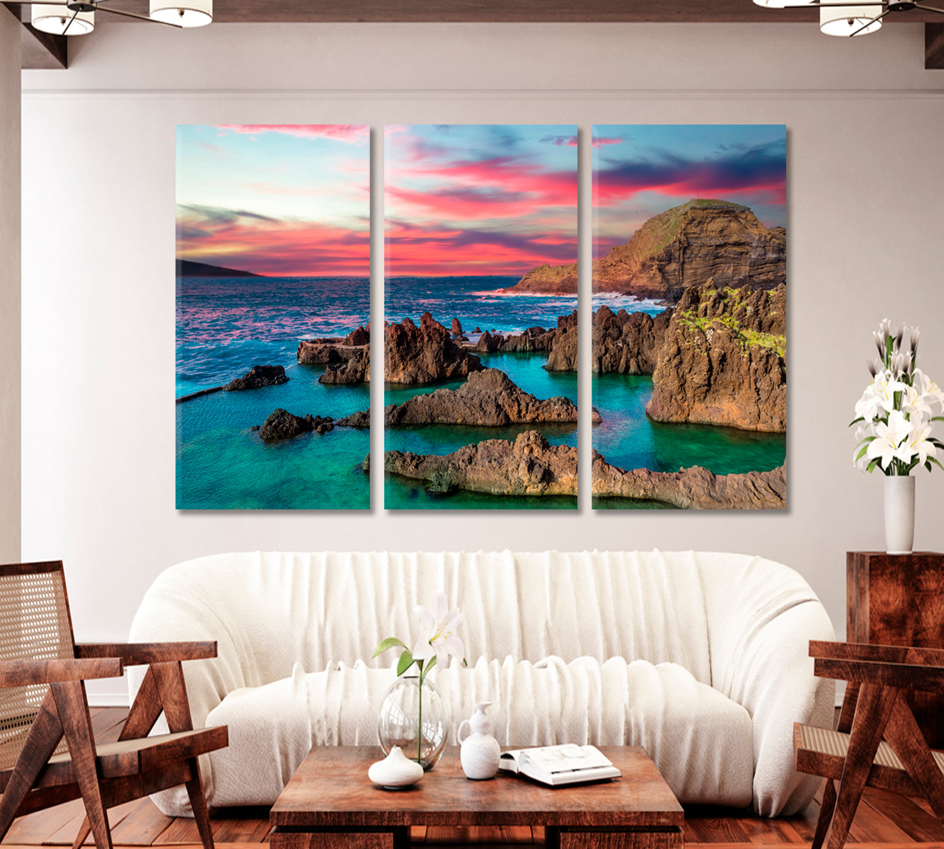 Coast of Madeira Island at Sunset Portugal Canvas Print-Canvas Print-CetArt-1 Panel-24x16 inches-CetArt