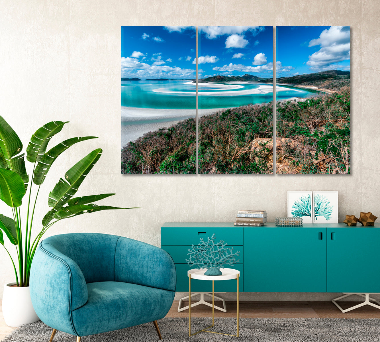 Australia Queensland Whitsunday Island Whitehaven Beach Canvas Print-Canvas Print-CetArt-1 Panel-24x16 inches-CetArt