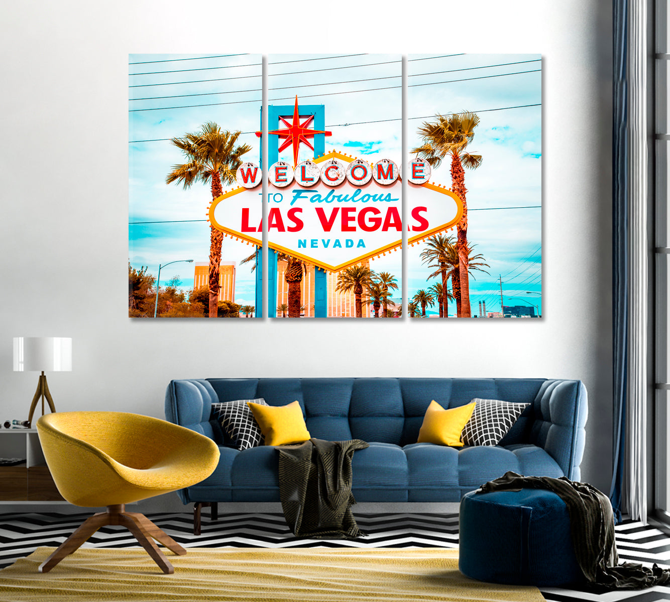 Welcome to Fabulous Las Vegas Sign Nevada USA Canvas Print-Canvas Print-CetArt-1 Panel-24x16 inches-CetArt