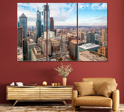 View of the Skyscrapers of Philadelphia USA Canvas Print-Canvas Print-CetArt-1 Panel-24x16 inches-CetArt