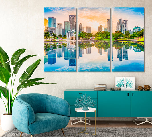 Kuala Lumpur Skyline Malaysia Canvas Print-Canvas Print-CetArt-1 Panel-24x16 inches-CetArt