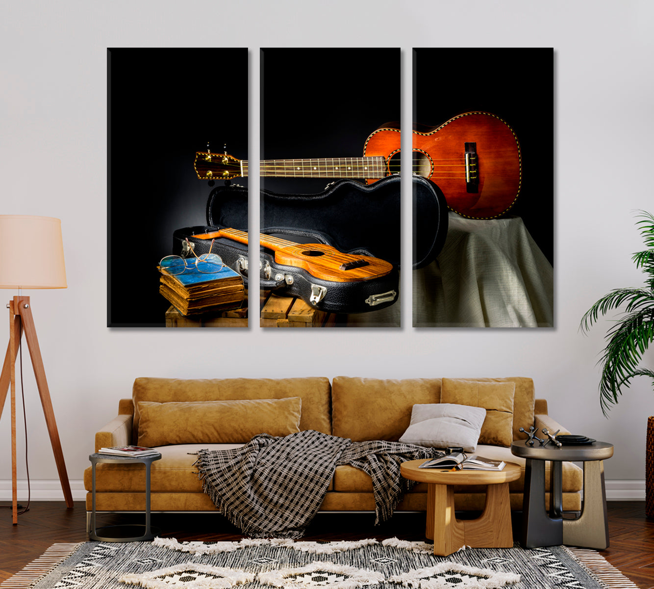 Still Life Classic Ukulele in Case Canvas Print-Canvas Print-CetArt-1 Panel-24x16 inches-CetArt