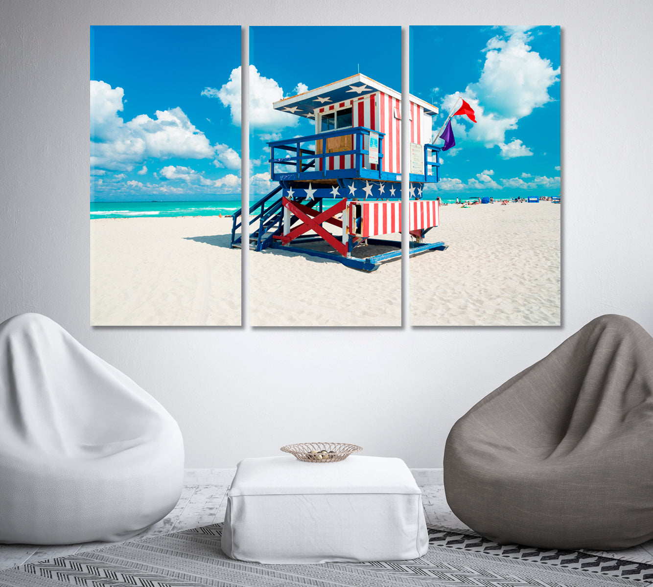 Rescue Tower an American Flag Design Canvas Print-Canvas Print-CetArt-1 Panel-24x16 inches-CetArt