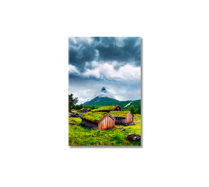 Norwegian Old Wooden Houses Canvas Print-Canvas Print-CetArt-1 panel-16x24 inches-CetArt