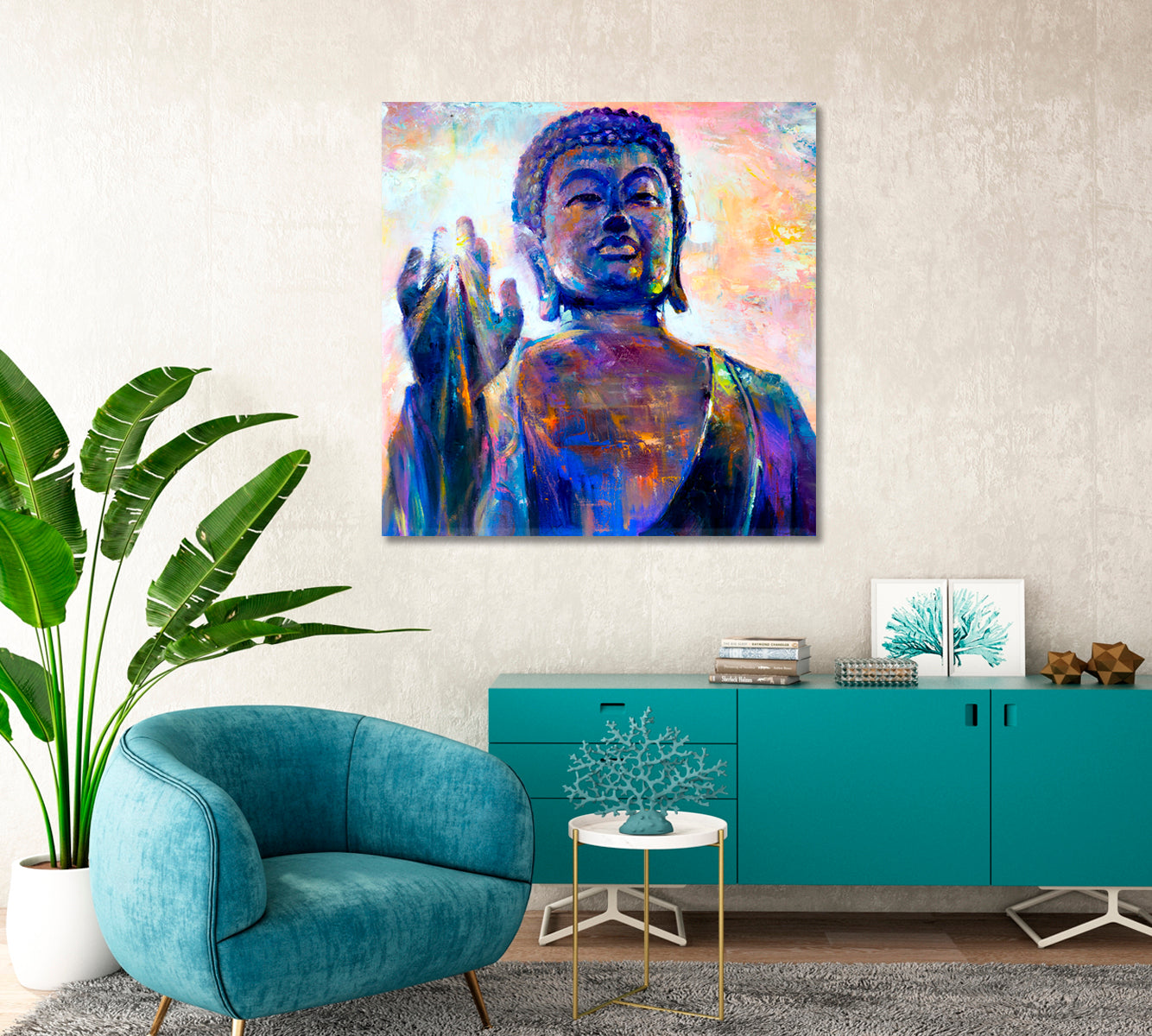 Art Portrait of Buddha Canvas Print-Canvas Print-CetArt-1 panel-12x12 inches-CetArt