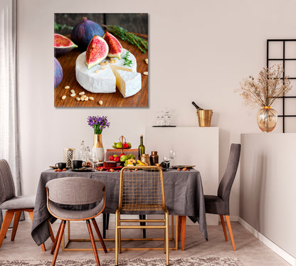 Camembert Cheese with Figs Canvas Print-Canvas Print-CetArt-1 panel-12x12 inches-CetArt