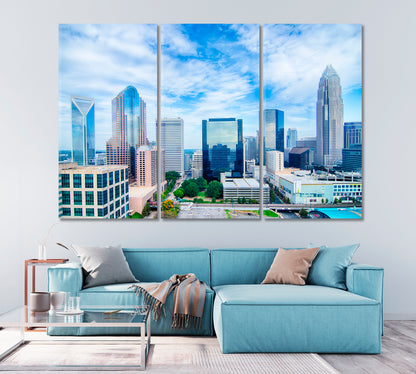 Skyscrapers Charlotte North Carolina USA Canvas Print-Canvas Print-CetArt-1 Panel-24x16 inches-CetArt