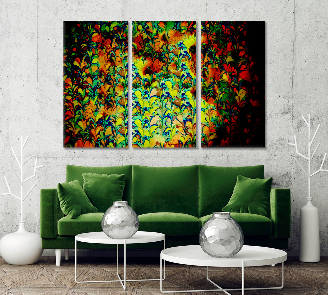 Creative EBRU Art Canvas Print-Canvas Print-CetArt-3 Panels-36x24 inches-CetArt