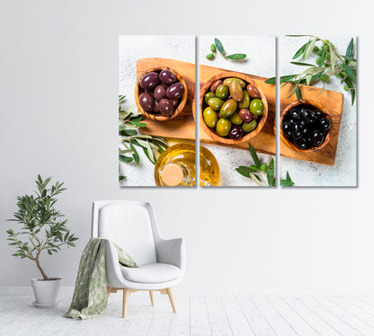 Black And Green Olives Canvas Print-Canvas Print-CetArt-1 Panel-24x16 inches-CetArt