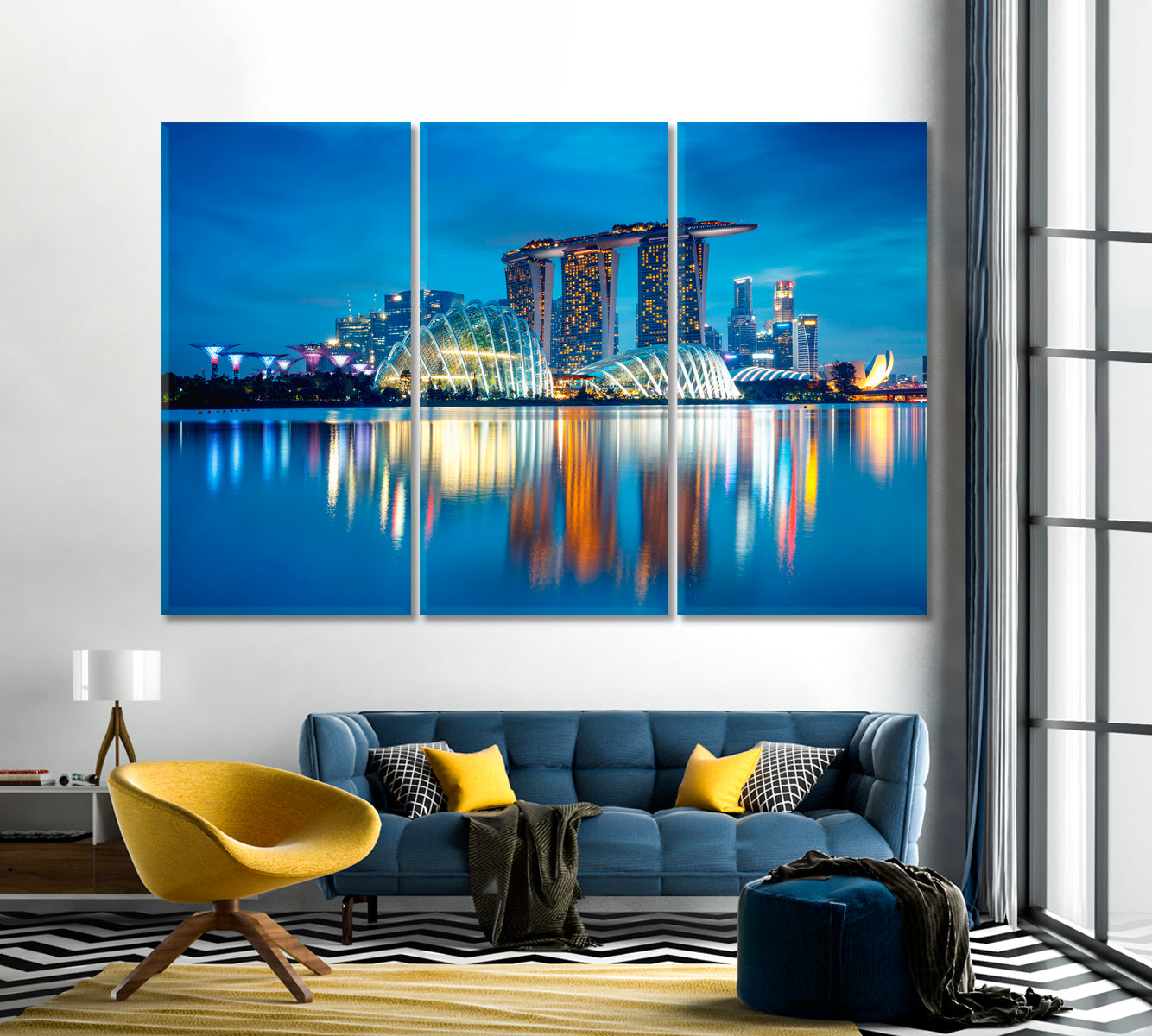 Singapore City Skyline at Dusk Canvas Print-Canvas Print-CetArt-1 Panel-24x16 inches-CetArt