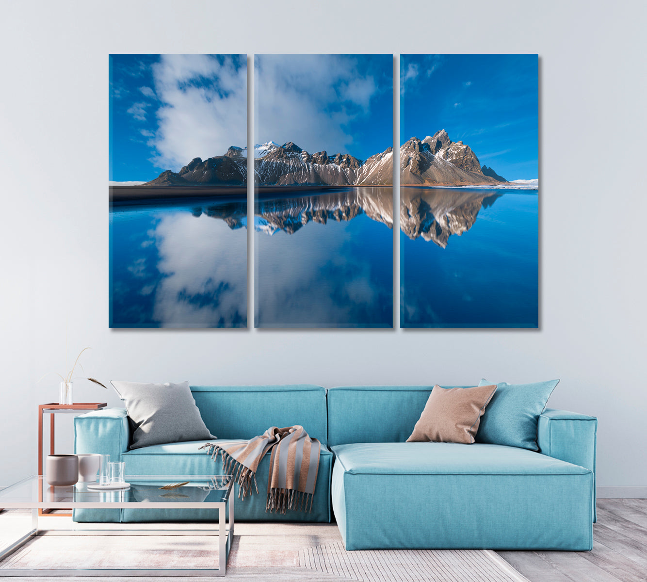 Vestrahorn Mountain Reflection Stokksnes Peninsula Iceland Canvas Print-Canvas Print-CetArt-1 Panel-24x16 inches-CetArt