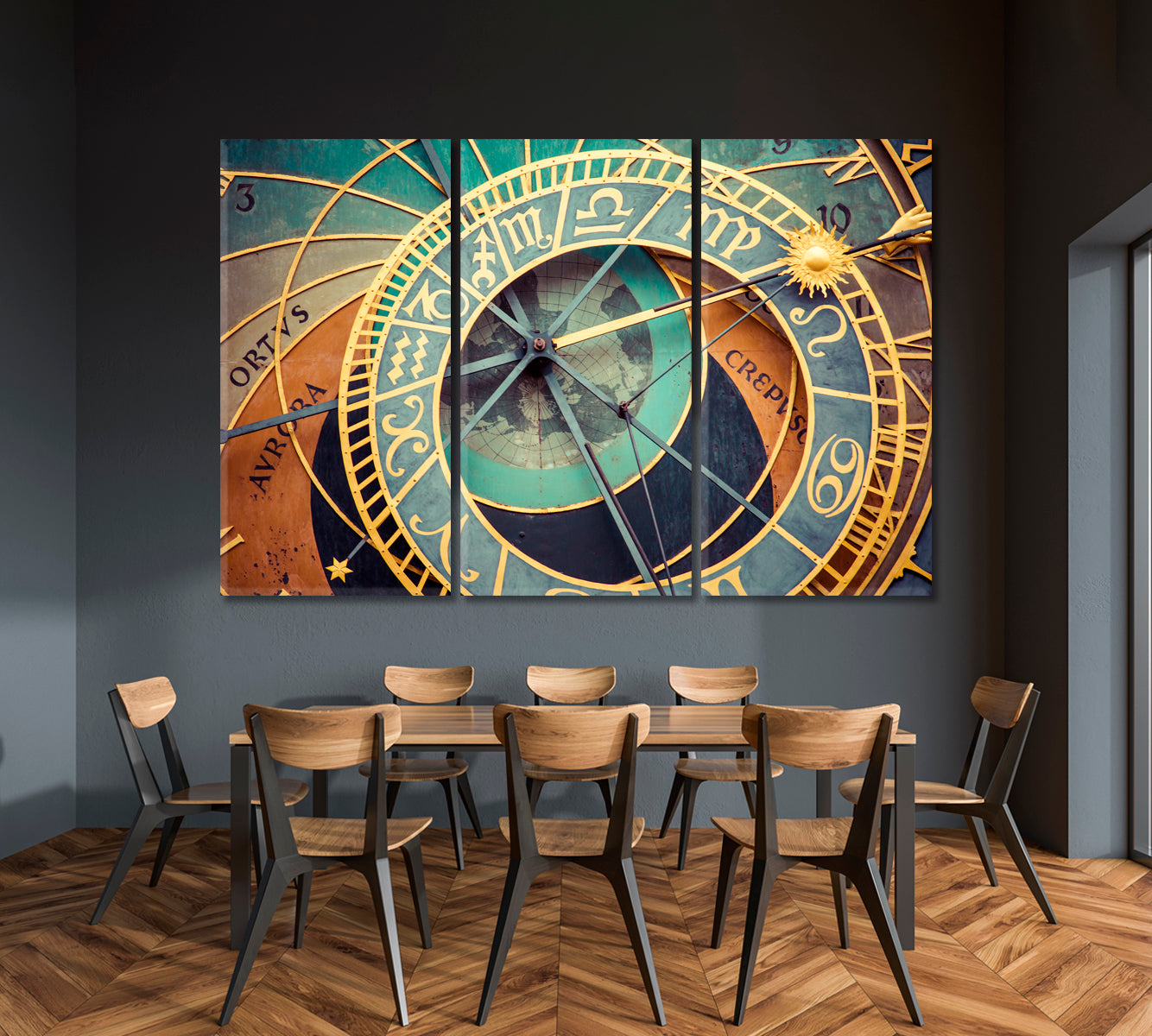 Prague Astronomical Clock in Details Canvas Print-Canvas Print-CetArt-1 Panel-24x16 inches-CetArt