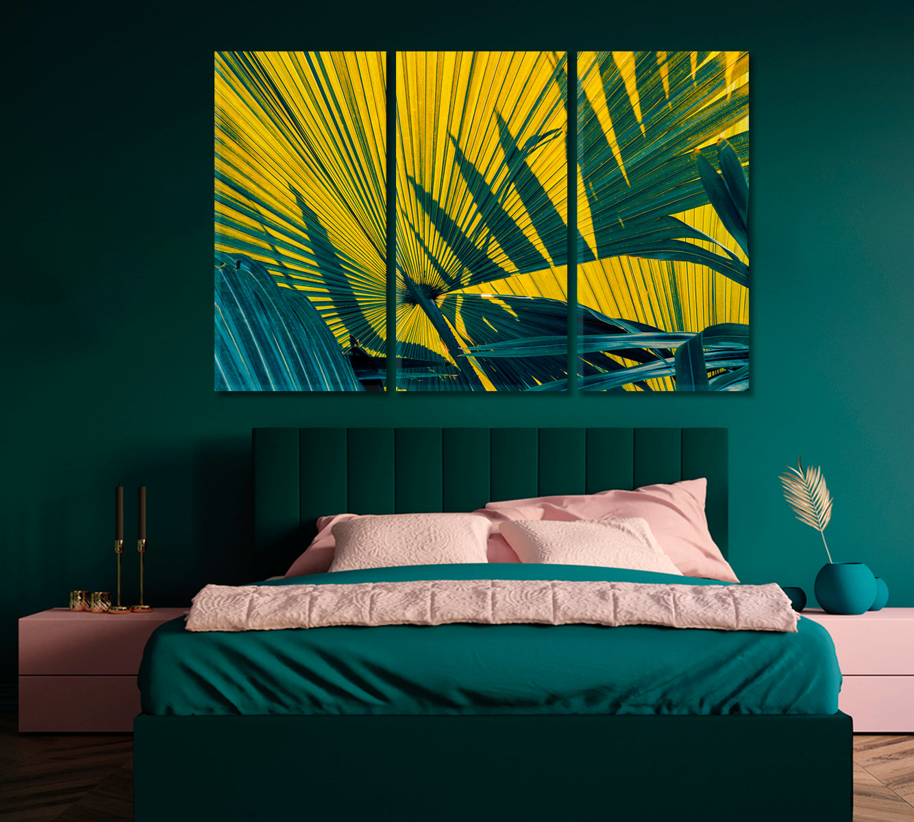 Natural Tropical Palm Leaf Canvas Print-Canvas Print-CetArt-1 Panel-24x16 inches-CetArt