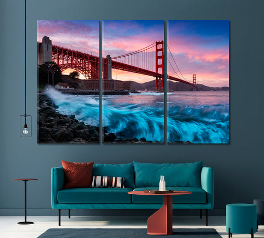 Golden Gate Bridge in San Francisco at Sunset Canvas Print-Canvas Print-CetArt-1 Panel-24x16 inches-CetArt