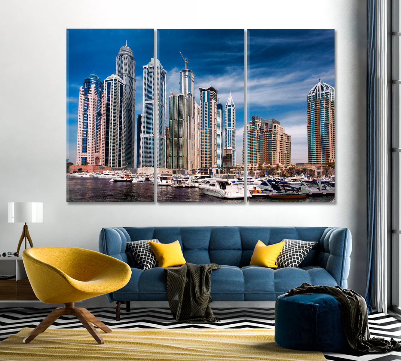 Dubai Marina United Arab Emirates Canvas Print-Canvas Print-CetArt-1 Panel-24x16 inches-CetArt