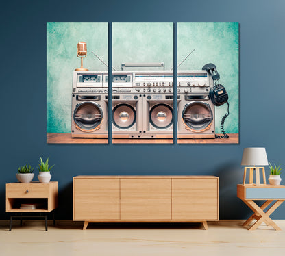 Retro Ghettoblaster Canvas Print-Canvas Print-CetArt-1 Panel-24x16 inches-CetArt