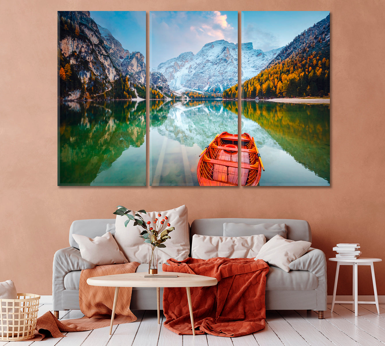 Lake Braies in Dolomites Italy Canvas Print-Canvas Print-CetArt-1 Panel-24x16 inches-CetArt