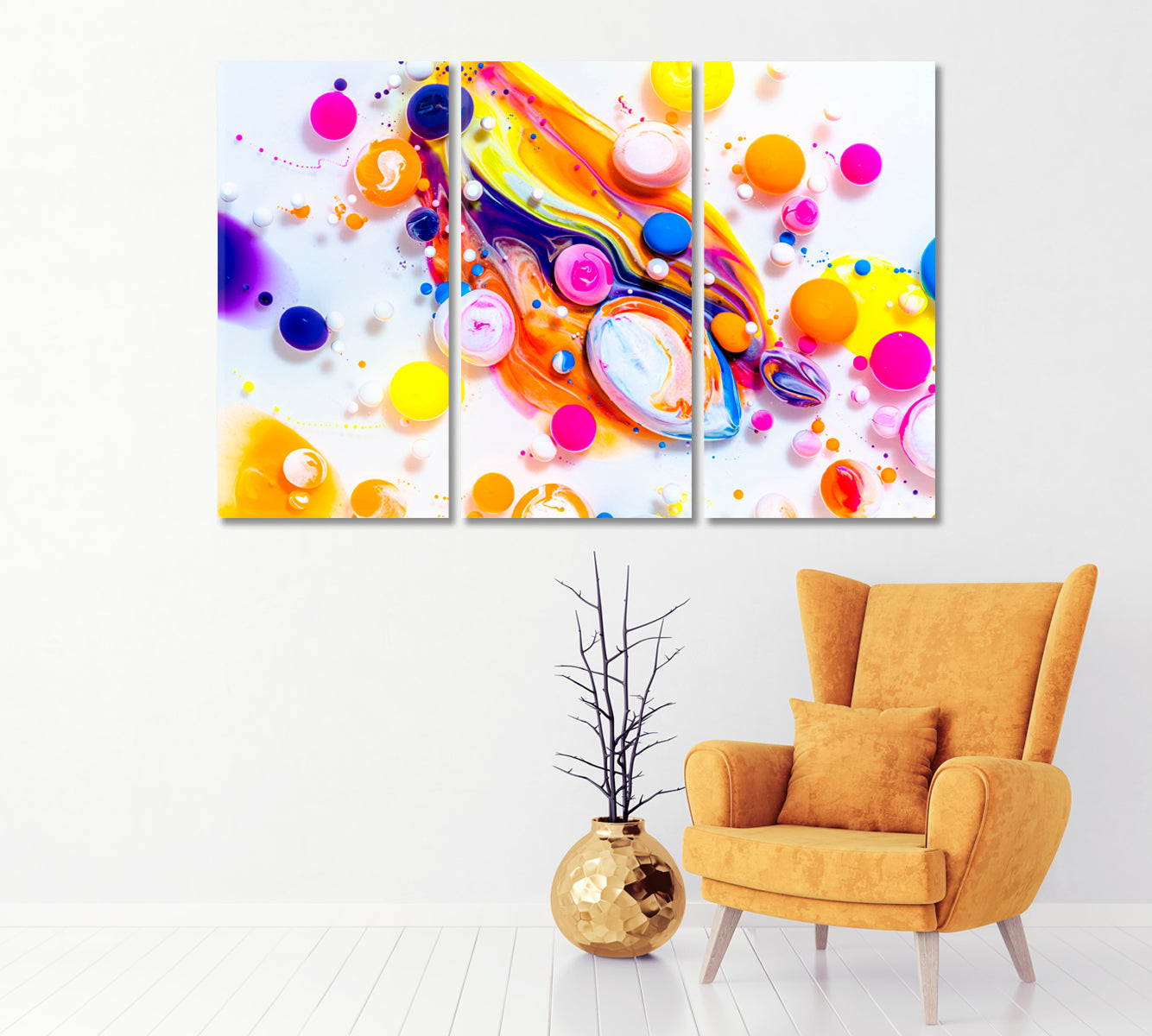 Abstract Fluid Rainbow Bubbles Canvas Print-Canvas Print-CetArt-1 Panel-24x16 inches-CetArt