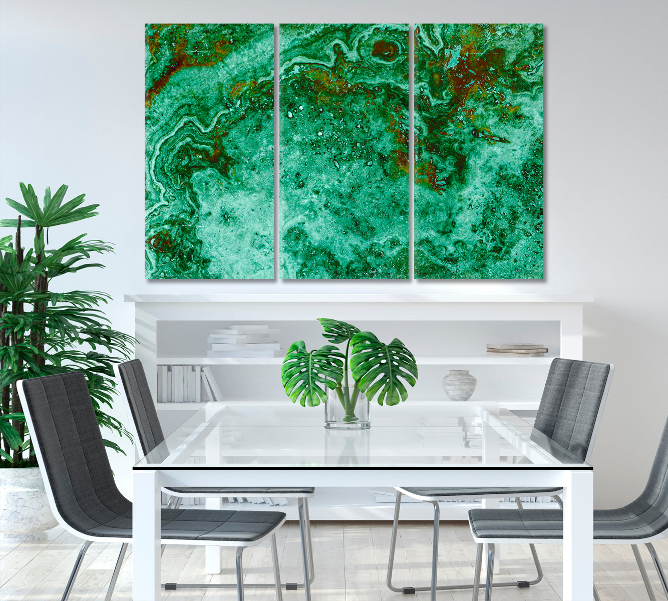 Emerald Green Marble Canvas Print-Canvas Print-CetArt-1 Panel-24x16 inches-CetArt