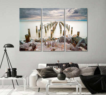 Old Jetty at Thames Canvas Print-Canvas Print-CetArt-1 Panel-24x16 inches-CetArt