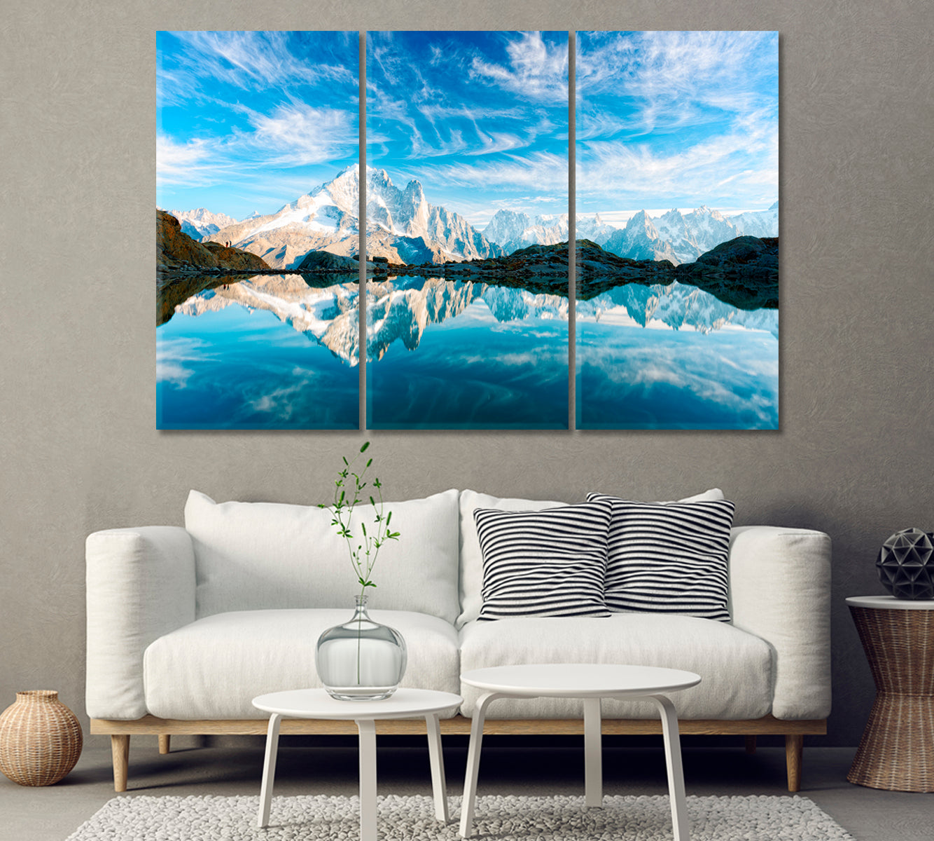 Reflection of the Sky in Lake Lac Blanc French Alps Canvas Print-Canvas Print-CetArt-1 Panel-24x16 inches-CetArt