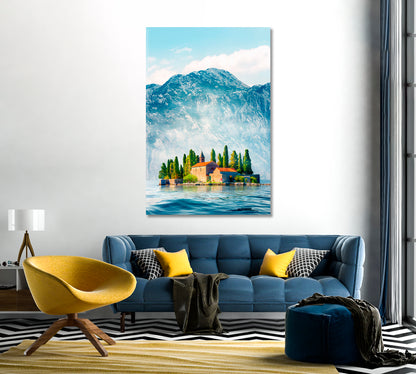 St George Island Kotor Bay Montenegro Canvas Print-Canvas Print-CetArt-1 panel-16x24 inches-CetArt