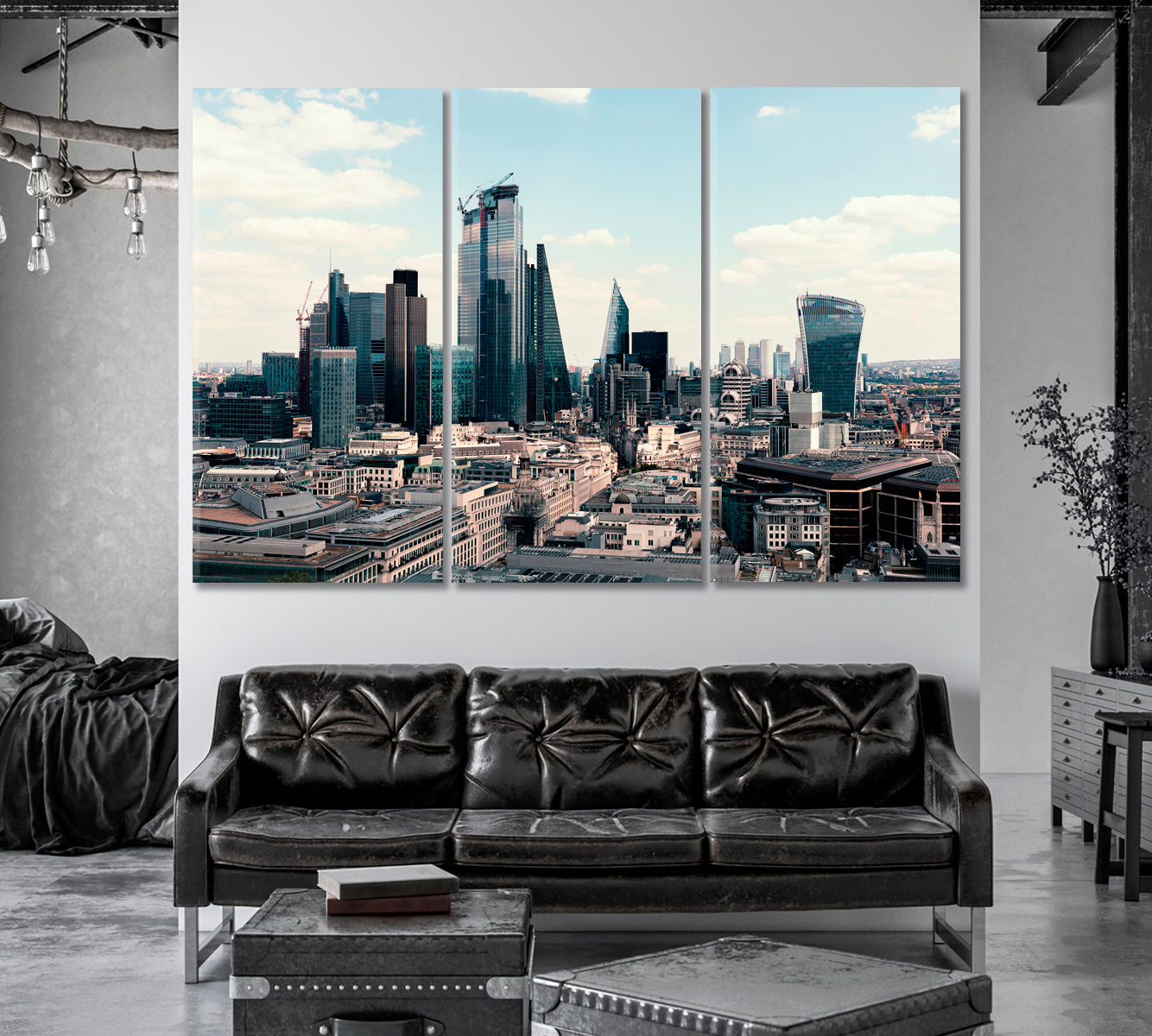 Skyscrapers of London Financial District UK Canvas Print-Canvas Print-CetArt-1 Panel-24x16 inches-CetArt