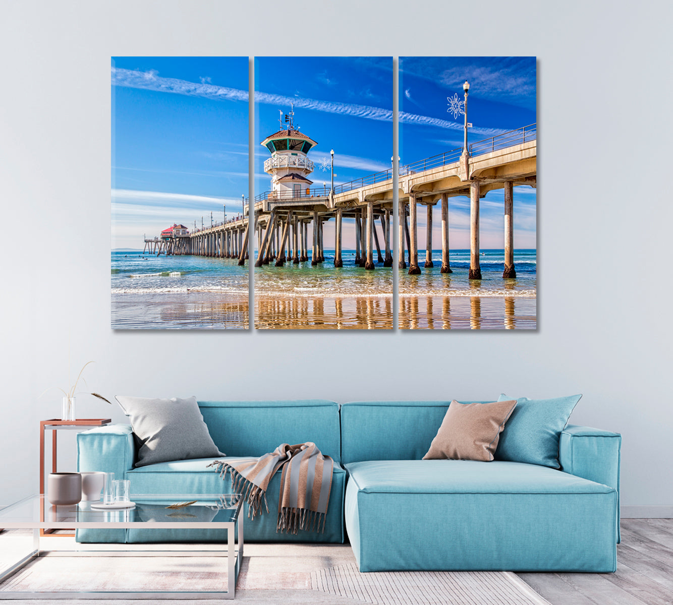 Huntington Beach Pier California Canvas Print-Canvas Print-CetArt-1 Panel-24x16 inches-CetArt