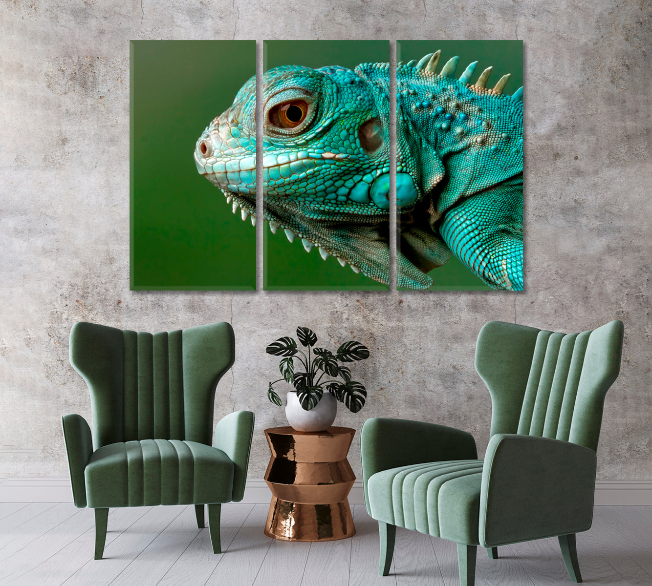 Wild Iguana Close Up Canvas Print-Canvas Print-CetArt-1 Panel-24x16 inches-CetArt