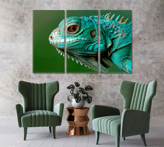 Wild Iguana Close Up Canvas Print-Canvas Print-CetArt-1 Panel-24x16 inches-CetArt