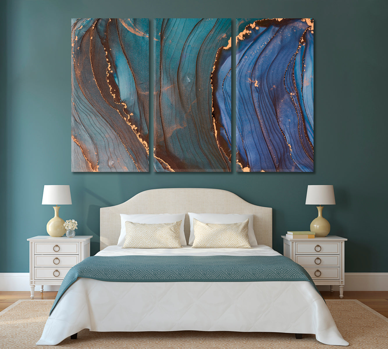 Natural Luxury Abstract Fluid Marble Canvas Print-Canvas Print-CetArt-1 Panel-24x16 inches-CetArt