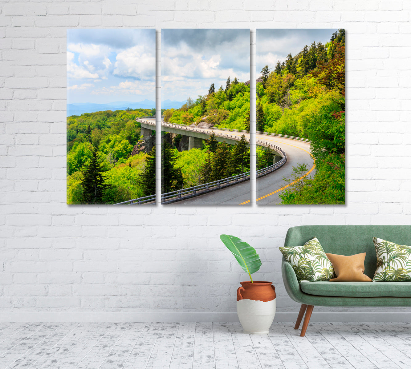 Blue Ridge Parkway Linn Cove Viaduct Canvas Print-Canvas Print-CetArt-1 Panel-24x16 inches-CetArt