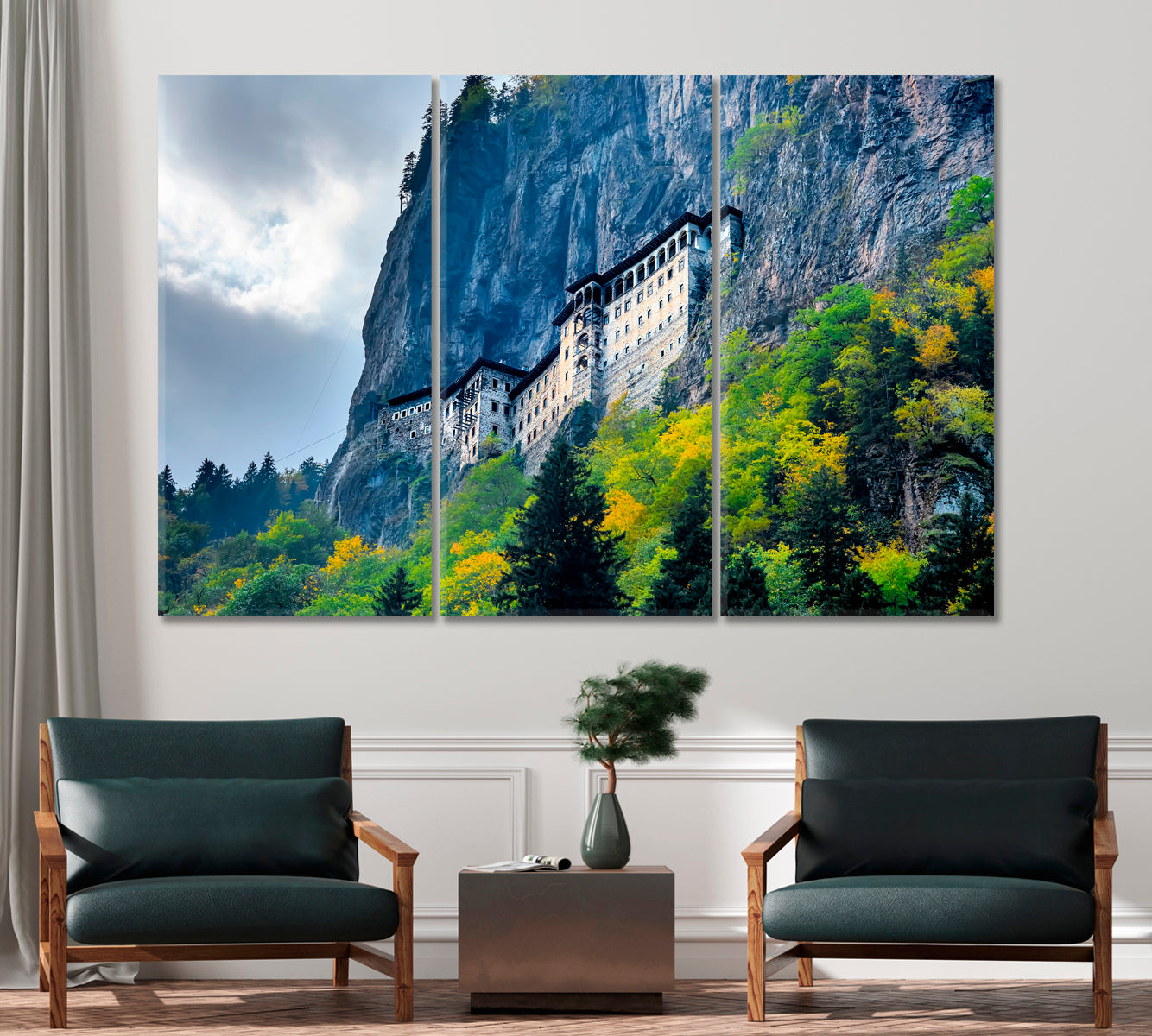 Sumela Monastery of Rock Turkey Canvas Print-Canvas Print-CetArt-1 Panel-24x16 inches-CetArt