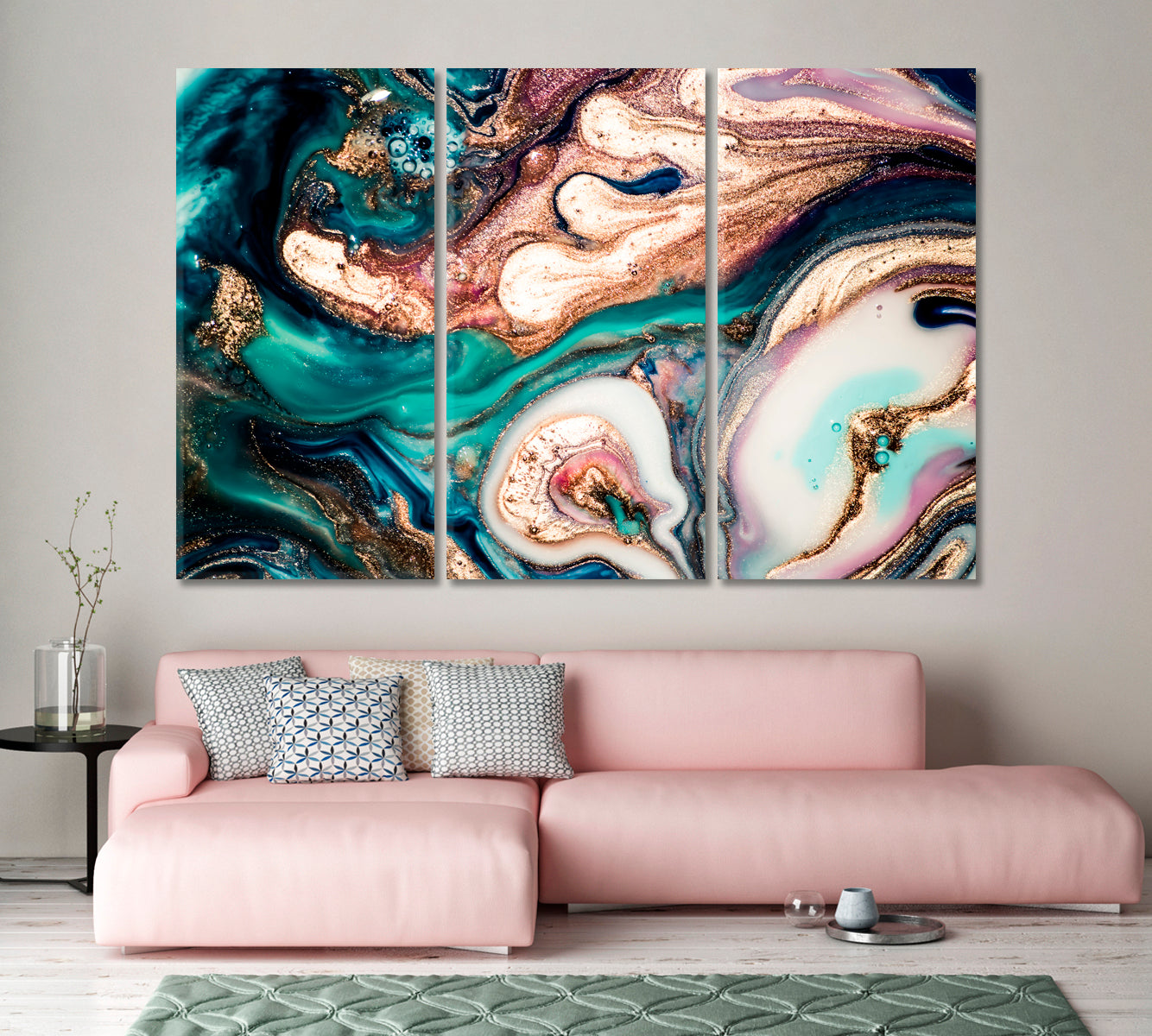 Modern Abstract Liquid Marble Pattern Canvas Print-Canvas Print-CetArt-1 Panel-24x16 inches-CetArt