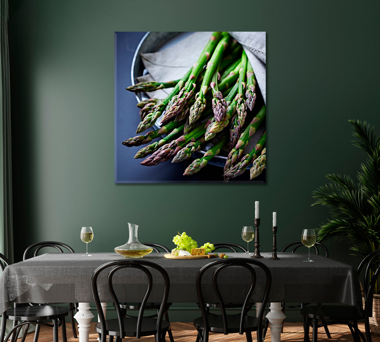 Green Asparagus Canvas Print-Canvas Print-CetArt-1 panel-12x12 inches-CetArt