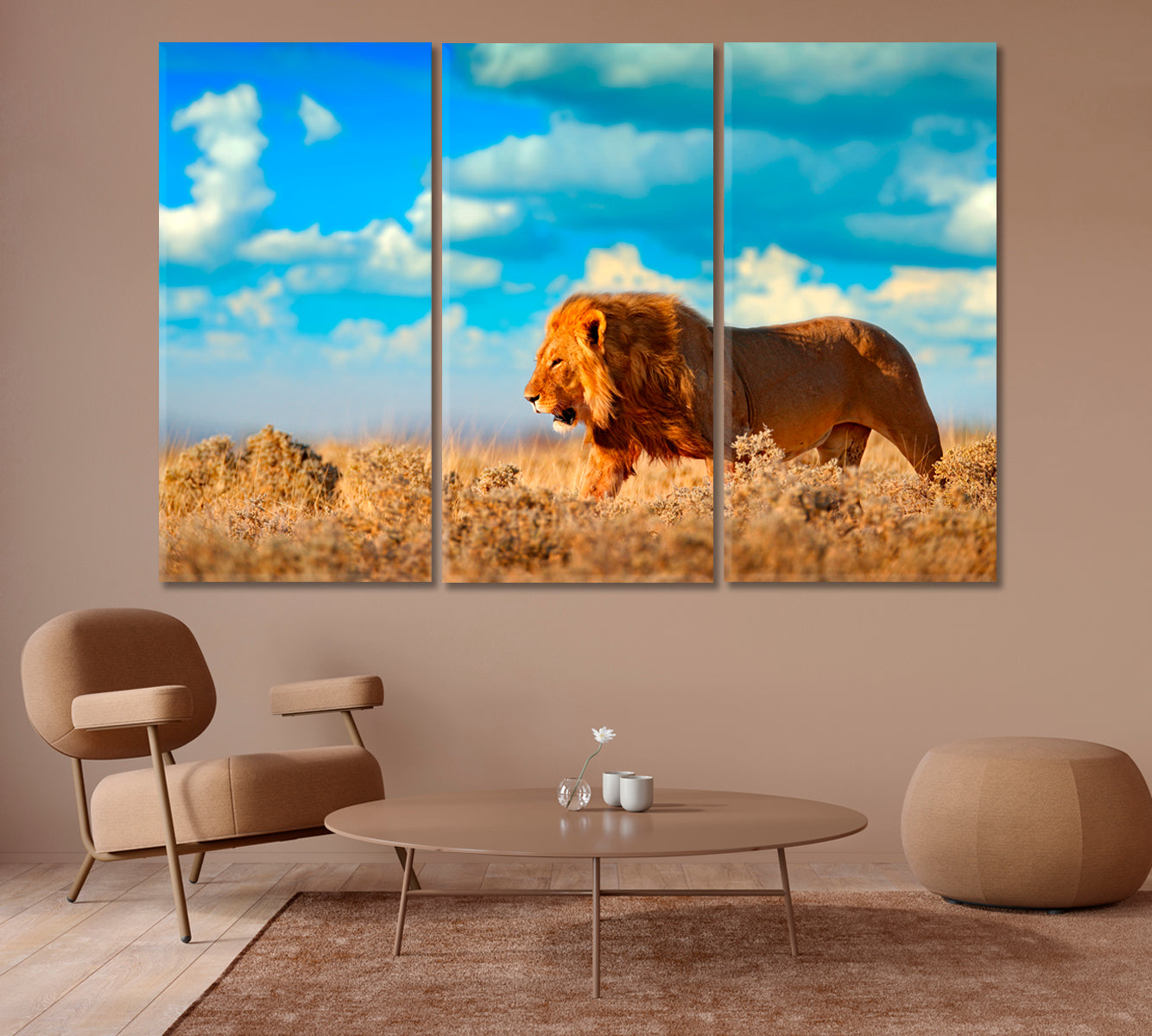 Wild African Lion Canvas Print-Canvas Print-CetArt-1 Panel-24x16 inches-CetArt