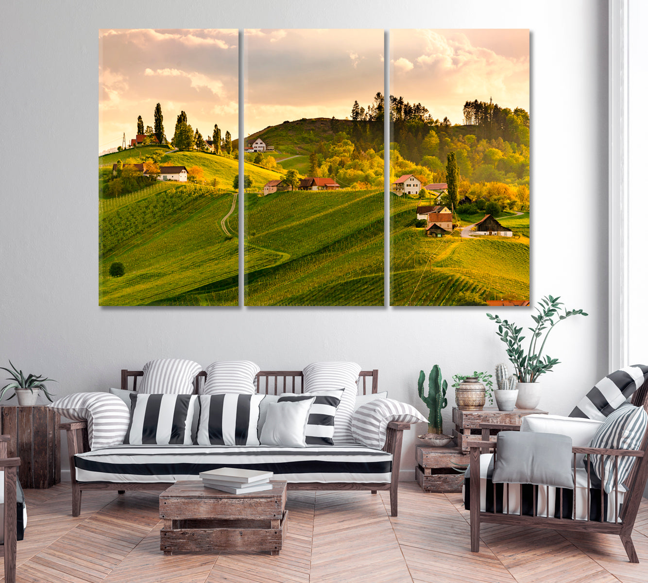 Vineyard Landscape South Styria Austria Canvas Print-Canvas Print-CetArt-1 Panel-24x16 inches-CetArt