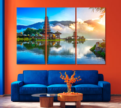 Pura Ulun Danu Temple Main Water Temple in Bali Canvas Print-Canvas Print-CetArt-1 Panel-24x16 inches-CetArt