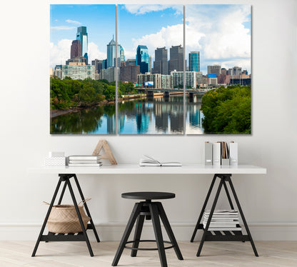 Skyline view of Philadelphia Pennsylvania USA Canvas Print-Canvas Print-CetArt-1 Panel-24x16 inches-CetArt